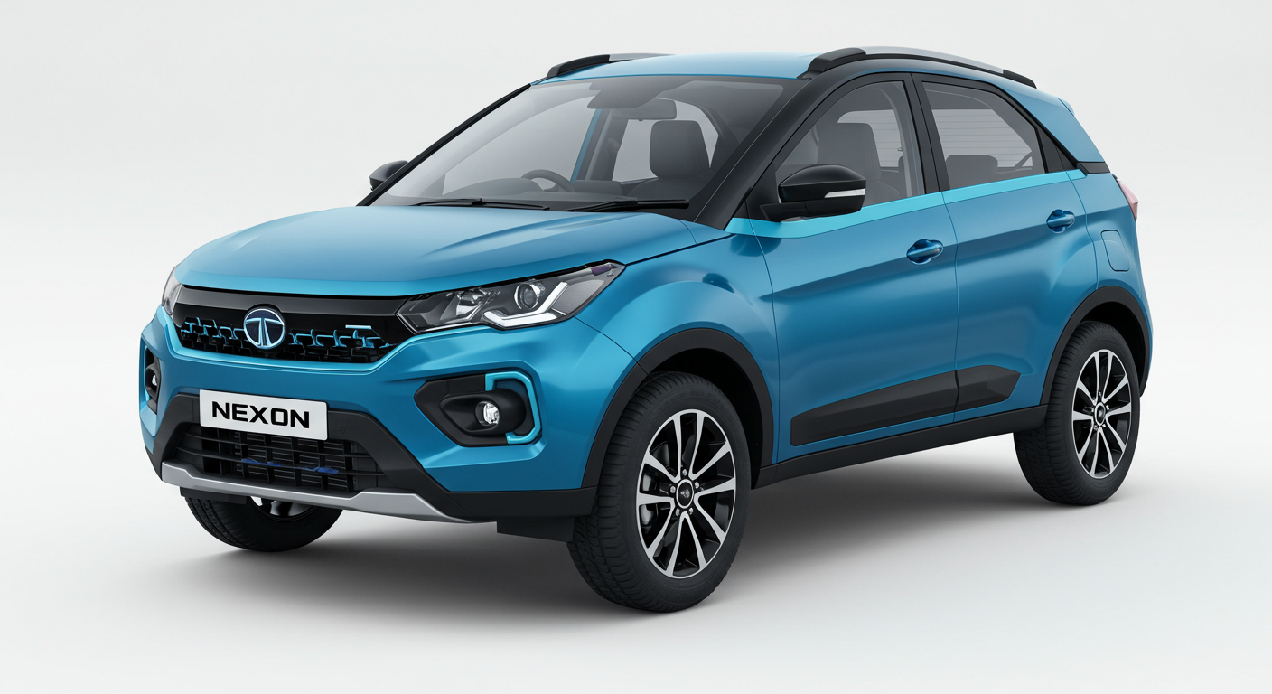 Tata Nexon EV blue SUV 2024