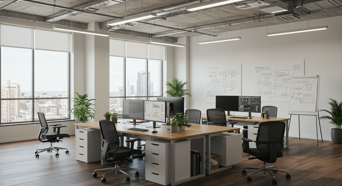 CloudDesk team collaborating in a modern startup office